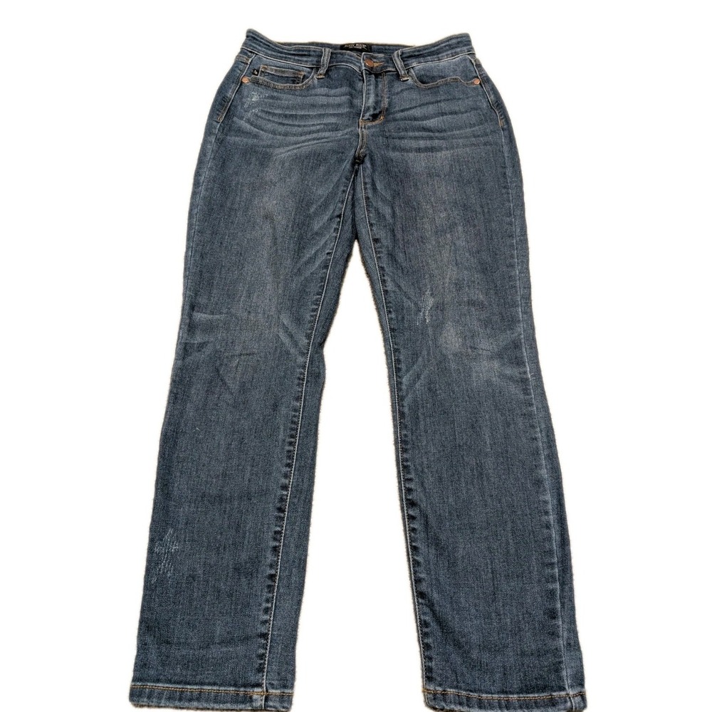Judy Blue Jeans Women's 9/29 Blue Relaxed Fit Medium Wash Faded Denim